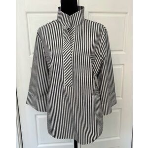 Chico’s Black and White Striped Blouse with Pockets (Chicos size 2)